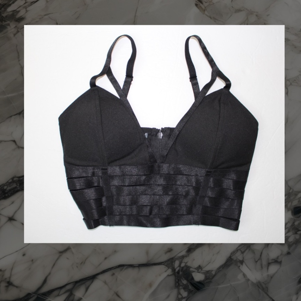 Black Charlotte Russe Bandage Crop Top Bralette